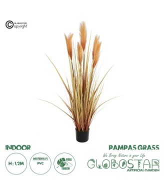 GloboStar® Artificial Garden PAMPAS GRASS 21475 Τεχνητό Διακοσμητικό Φυτό Παμπας Υ120cm
